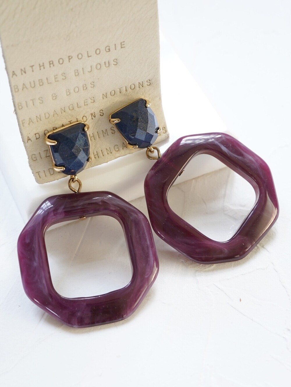Anthropologie Donna Hooped Drop Earrings